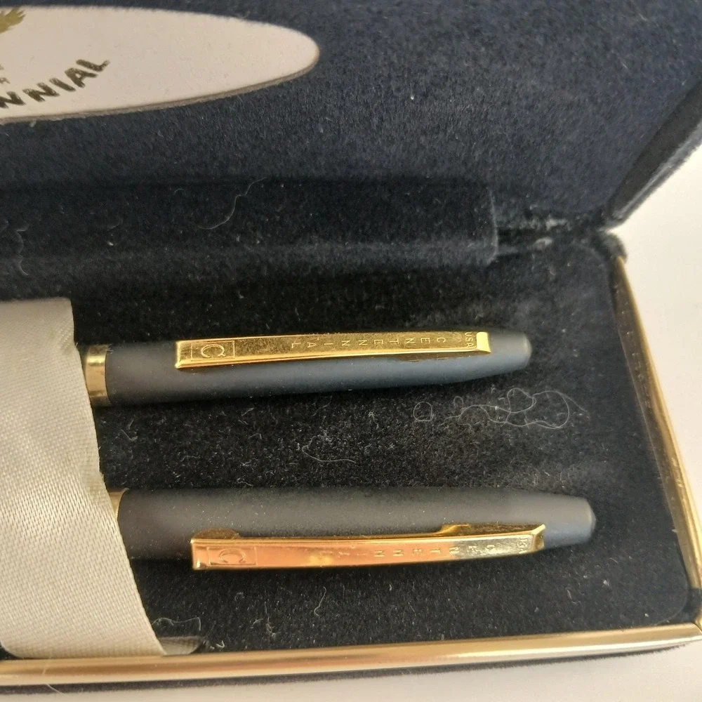 Vintage Centennial Pen & Pencil Set With  Personalized Name Made In USA